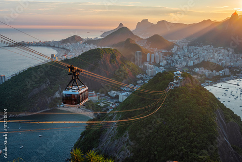 Lift up Sugarloaf Mountain in Rio de Janeiro. photo