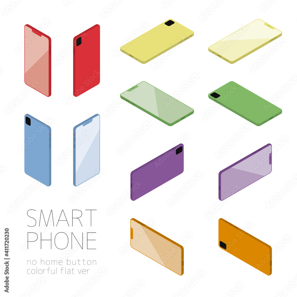 isometric smartphone digital SNS icon web global minimal simple