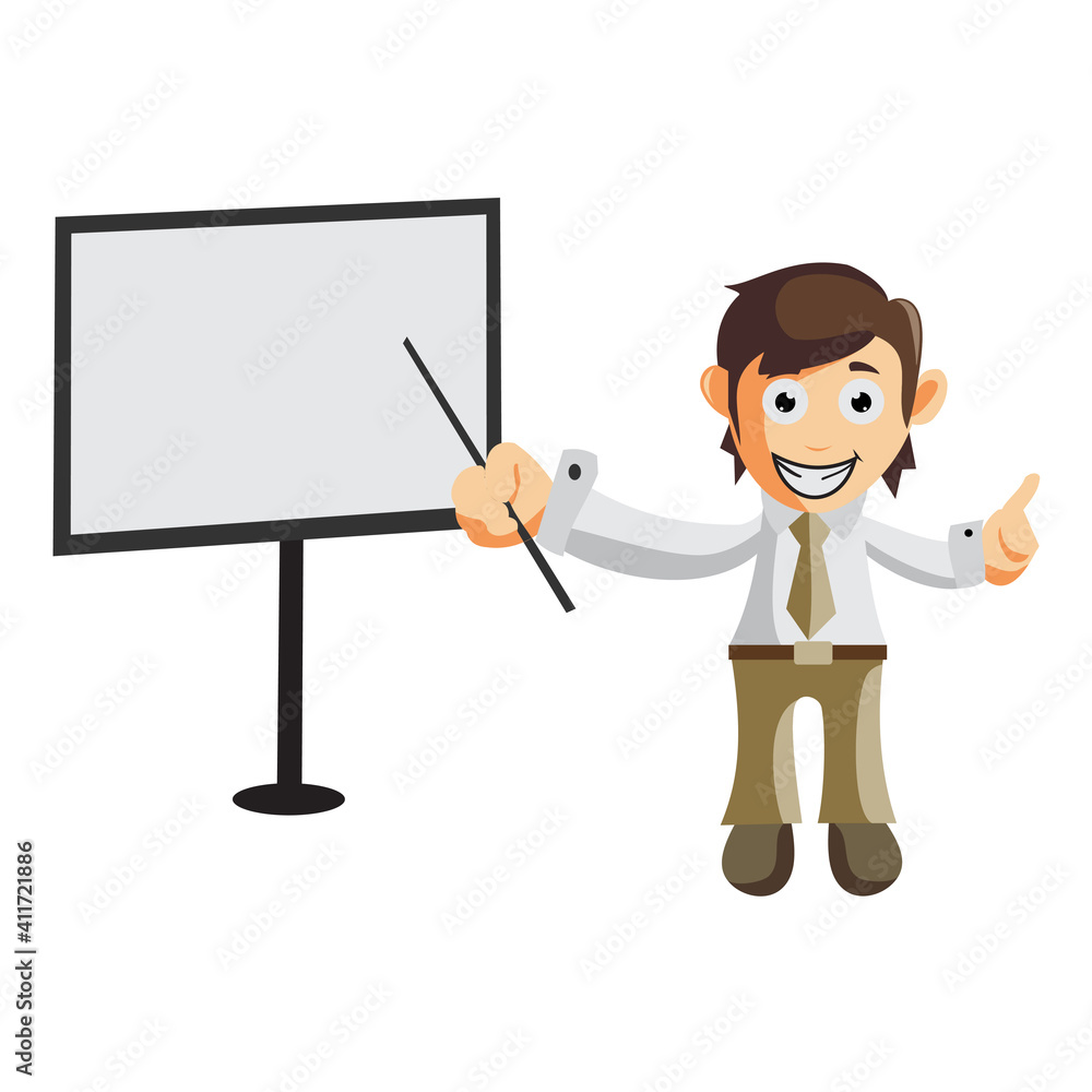 Business man with Blank Board cartoon character Illustration design creation Isolated Business man with Blank Board cartoon character Illustration design creation Isolated