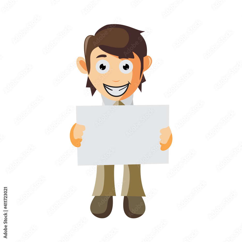 Business man with Blank Board cartoon character Illustration design creation Isolated Business man with Blank Board cartoon character Illustration design creation Isolated