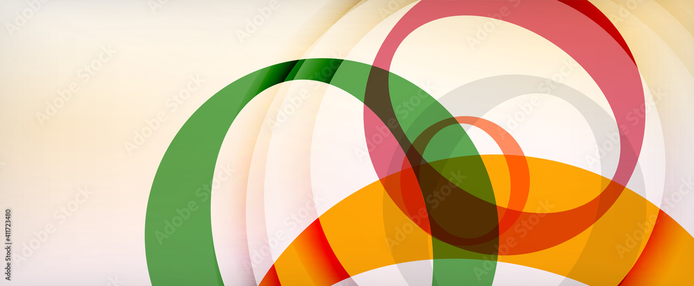 Obraz premium Ring geometric shapes, o letter repetition wallpaper. Abstract background for business or technology presentations, internet posters or web brochure covers