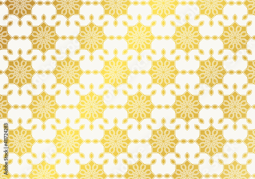 Luxury ornamental mandala design seamless pattern in gold