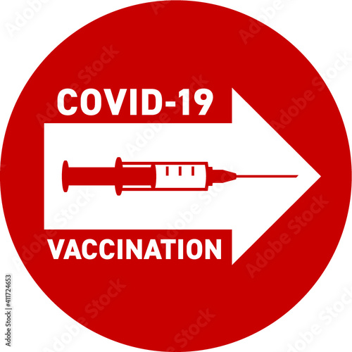 Covid-19 Corona Virus Vaccination red sign vax