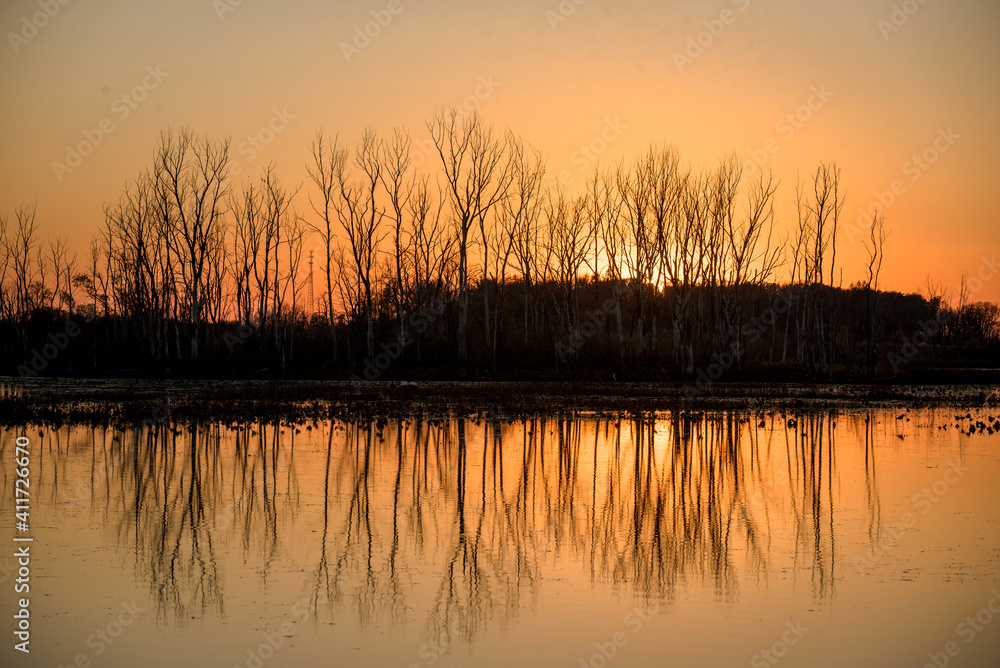 sunset on water