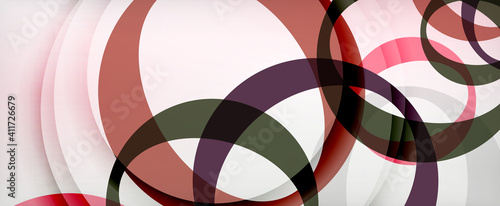 Wallpaper Mural Ring geometric shapes, o letter repetition wallpaper. Abstract background for business or technology presentations, internet posters or web brochure covers Torontodigital.ca