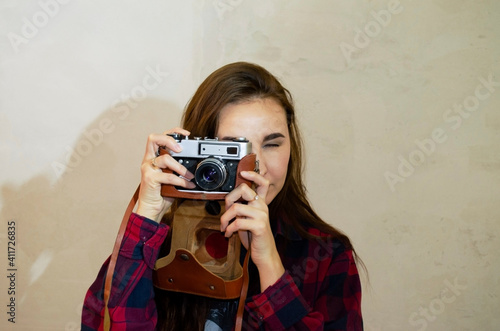 girl with retro camera