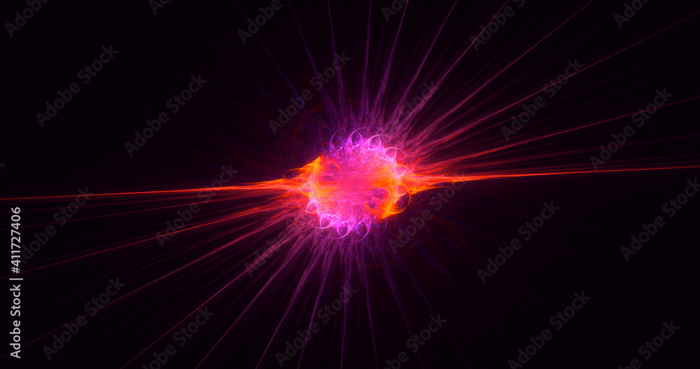 Fototapeta premium 3D rendering abstract multicolor fractal light background