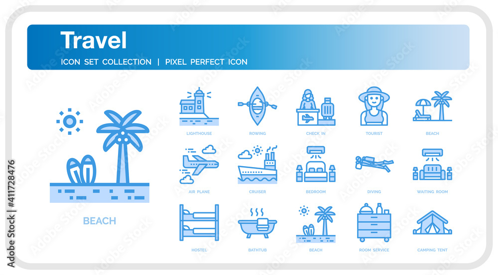 Travel icon set