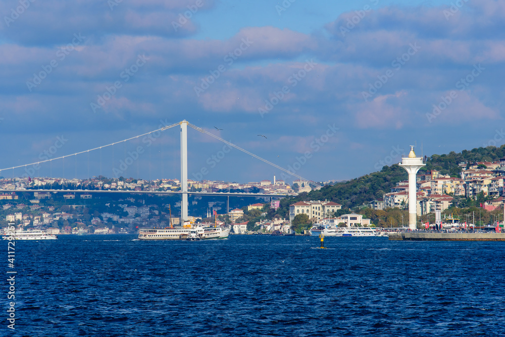 Bosphorus Bridge (15 July Martyrs Bridge),  a bridge across Bosphorus Strait in Istanbul, Turkey