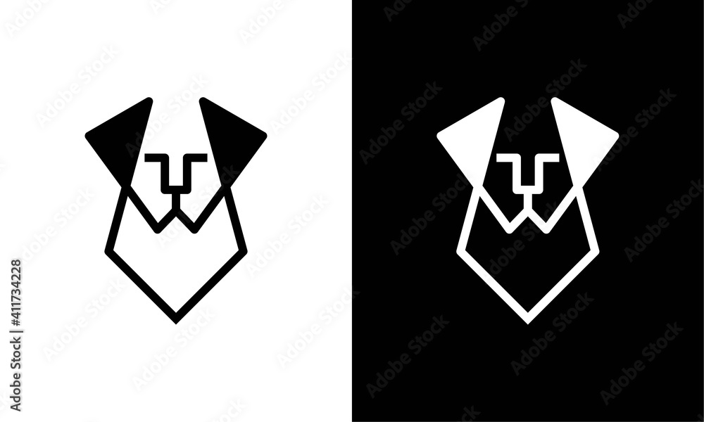 Dog head icon. Flat style. Cartoon dog face. Vector illustration isolated on white. Silhouette simple. Animal Logotype concept. Logo design template Dog head icon. Flat style. Cartoon dog face. Vector illustration isolated on white. Silhouette simple. Animal Logotype concept. Logo design template
