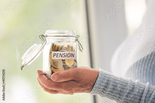 Senior woman with savings i...