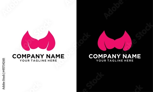 Clothing logo template vector. The logotype of women's underwear is a bra silhouette. Boutique label.