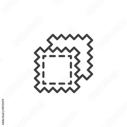 Fabric patch piece line icon. linear style sign for mobile concept and web design. Fabric swatch outline vector icon. Symbol, logo illustration. Vector graphics photo