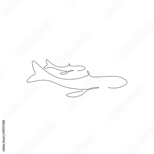Whales animal swimming on sea, vector illustration