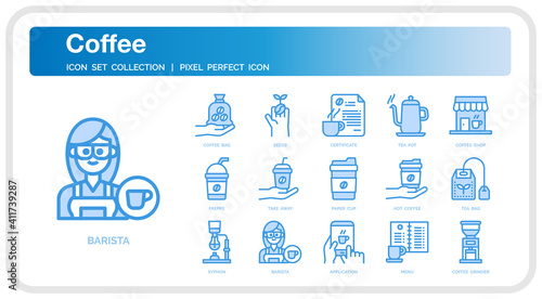 Coffee shop icon set