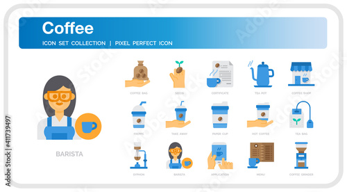 Coffee shop icon set