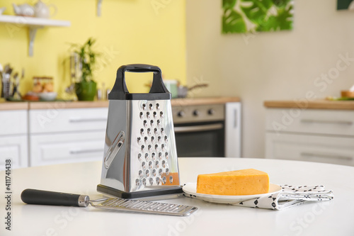 Plate with cheese and grate...