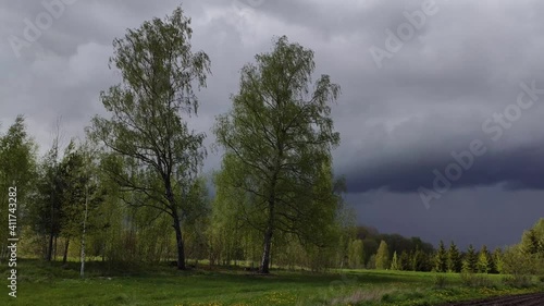 Landscape in countryside before the storm.  photo