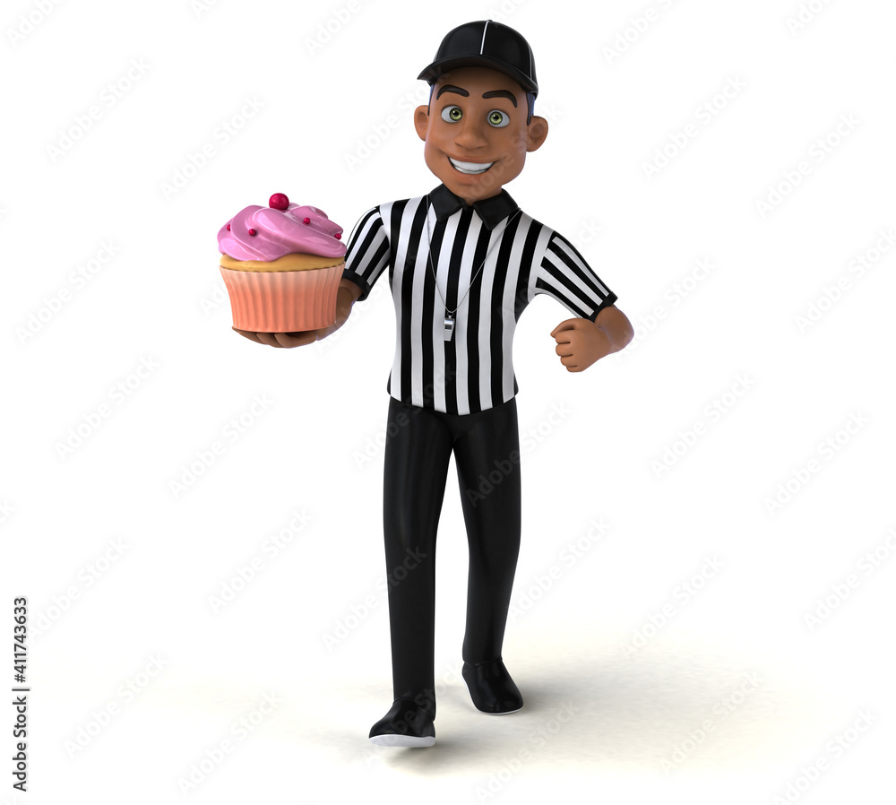 Fun 3D Illustration of an american Referee Fun 3D Illustration of an american Referee