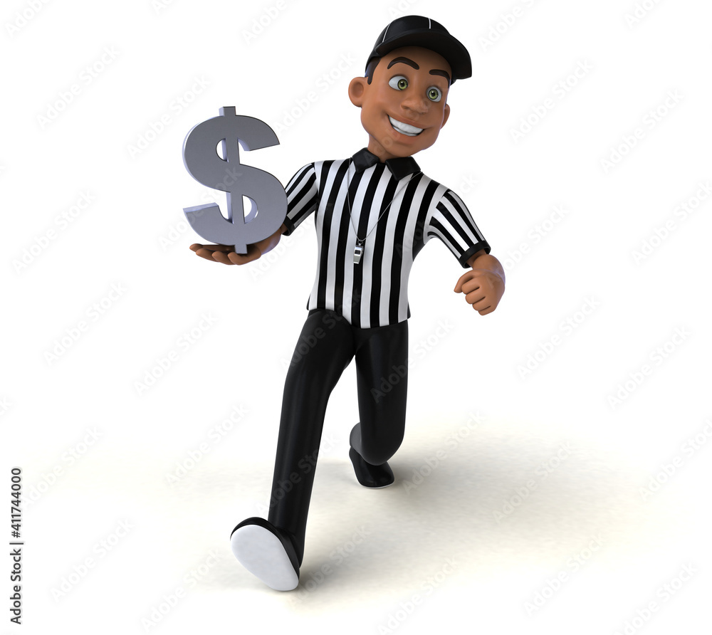 Fun 3D Illustration of an american Referee Fun 3D Illustration of an american Referee