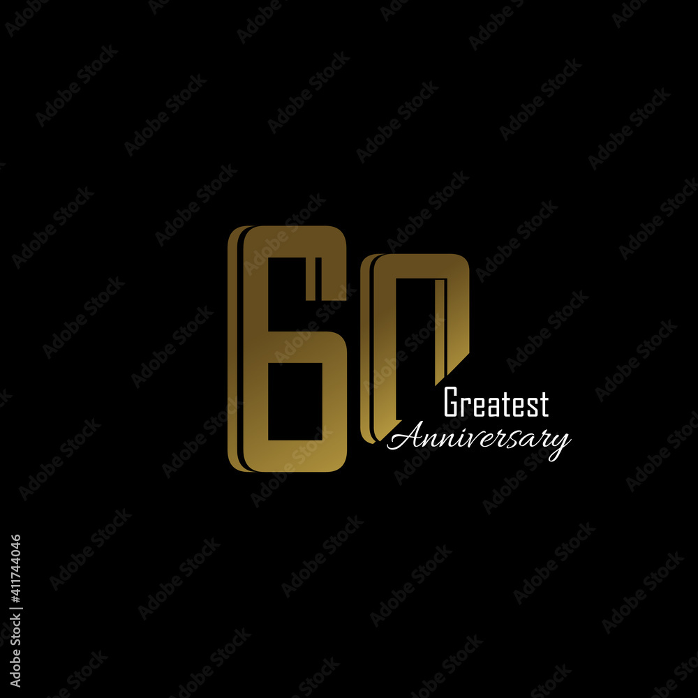 60 Year Anniversary Logo Vector Template Design Illustration gold and black 60 Year Anniversary Logo Vector Template Design Illustration gold and black