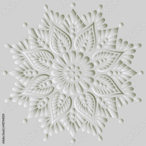 Mandala pattern white 3D gradient good mood