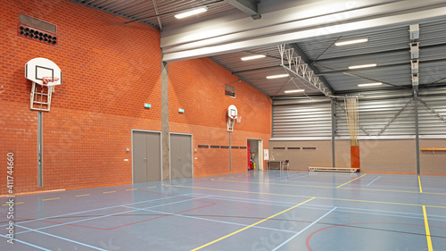 Interior of a large school gym hall photo
