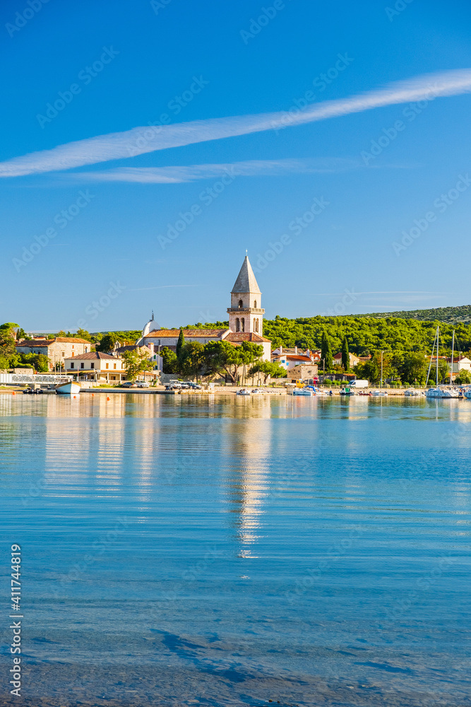 Old town of Osor between islands Cres and Losinj on Adriatic sea in Croatia