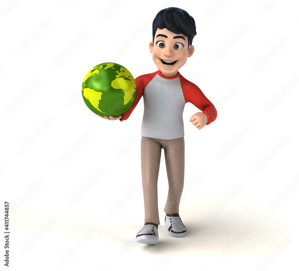 Fun 3D Asian teenager with a manga style Fun 3D Asian teenager with a manga style