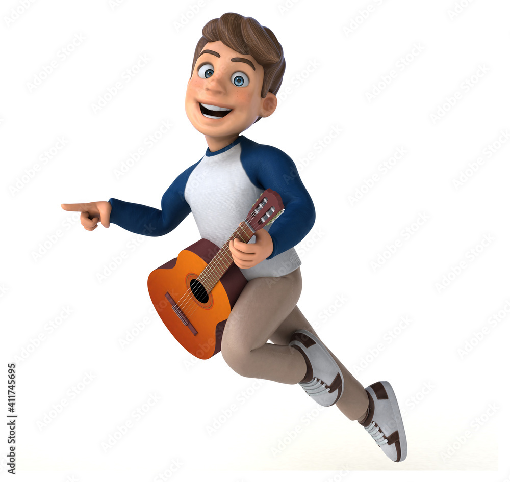 3D cartoon character fun teenager 3D cartoon character fun teenager