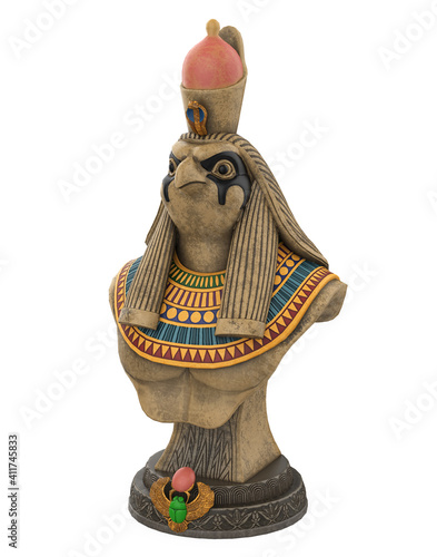 Egyptian God Horus Statue Isolated