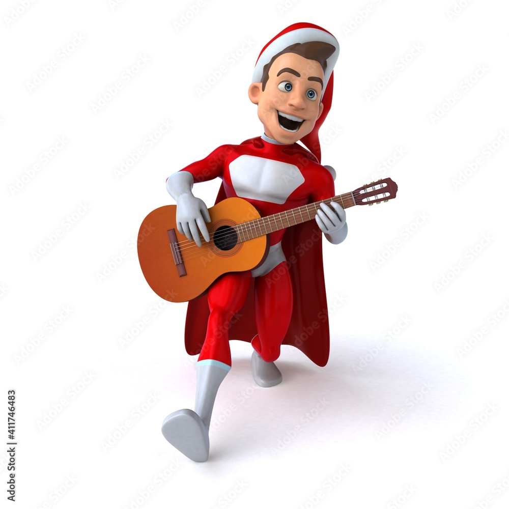 Fun 3D illustration of a fun super santa claus Fun 3D illustration of a fun super santa claus