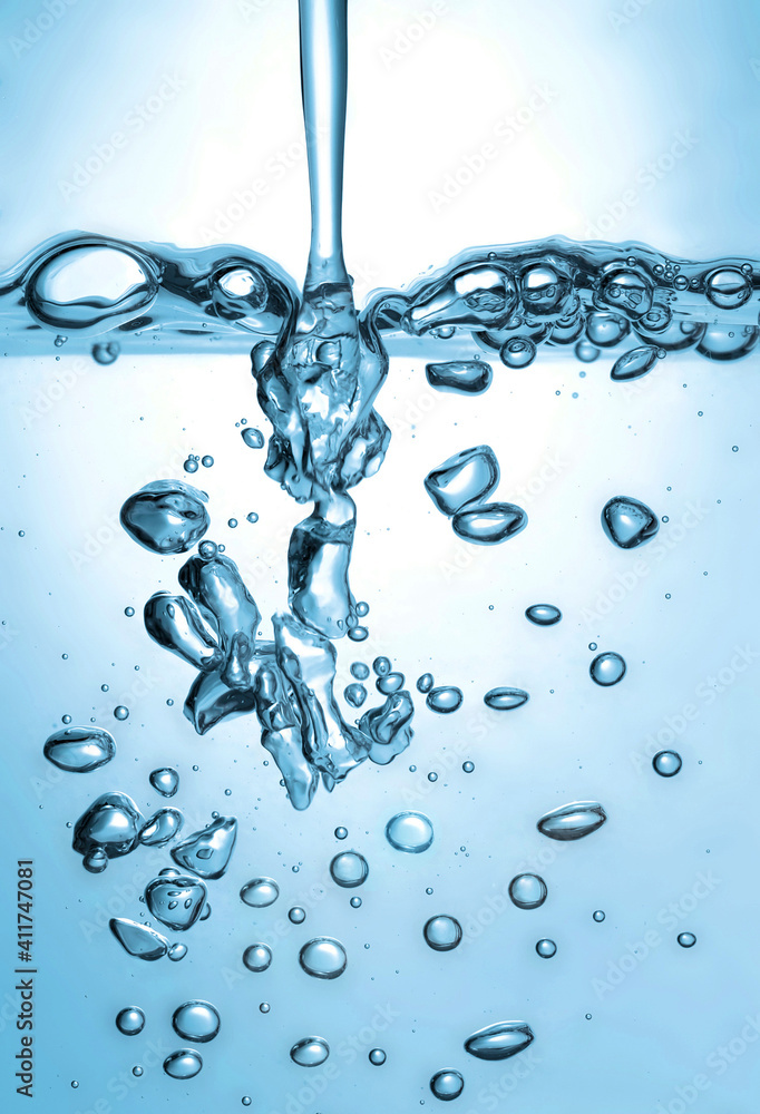 Splash, fizzy water with bubbles Splash, fizzy water with bubbles