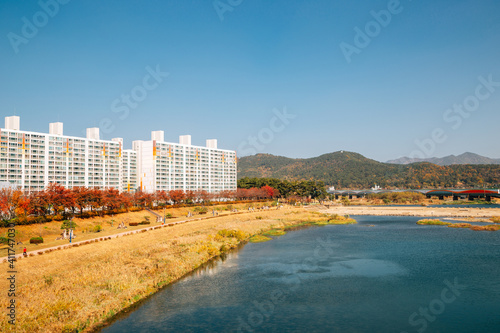 Miryang riverside park at autumn in Miryang, Korea