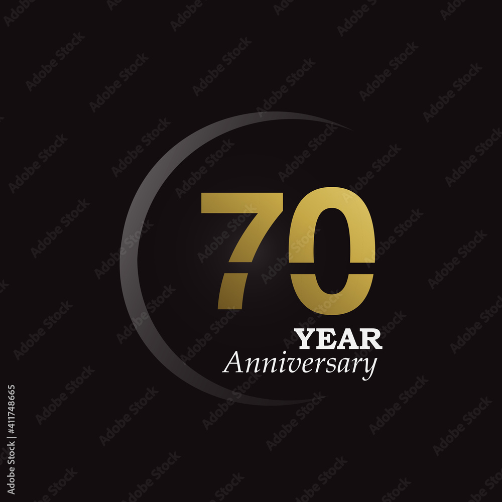 70 Year Anniversary Logo Vector Template Design Illustration gold and black 70 Year Anniversary Logo Vector Template Design Illustration gold and black