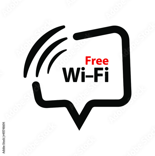free wi fi sign on white background