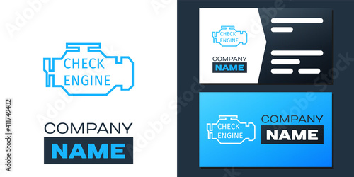 Logotype Check engine icon isolated on white background. Logo design template element. Vector.
