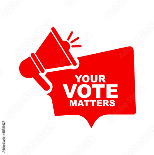your vote matters sign on white background	