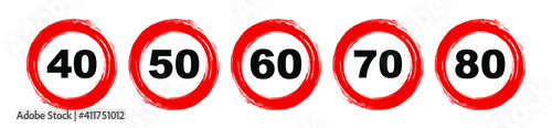 speed limit sign on white background	