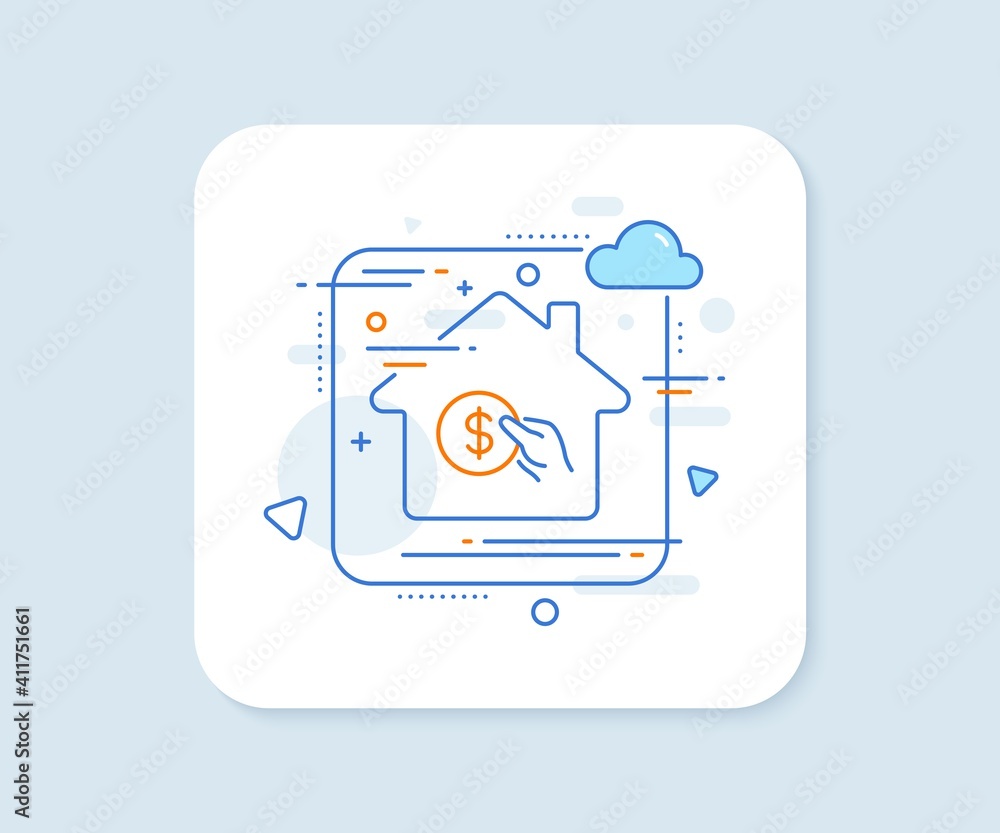 Hold Coin line icon. Abstract vector button. Banking currency sign. Dollar or USD symbol. Payment line icon. Home concept badge. Vector Hold Coin line icon. Abstract vector button. Banking currency sign. Dollar or USD symbol. Payment line icon. Home concept badge. Vector