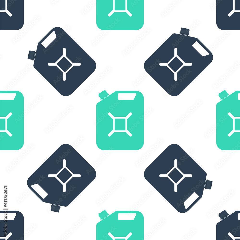 Green Canister for gasoline icon isolated seamless pattern on white background. Diesel gas icon. Vector. Green Canister for gasoline icon isolated seamless pattern on white background. Diesel gas icon. Vector.
