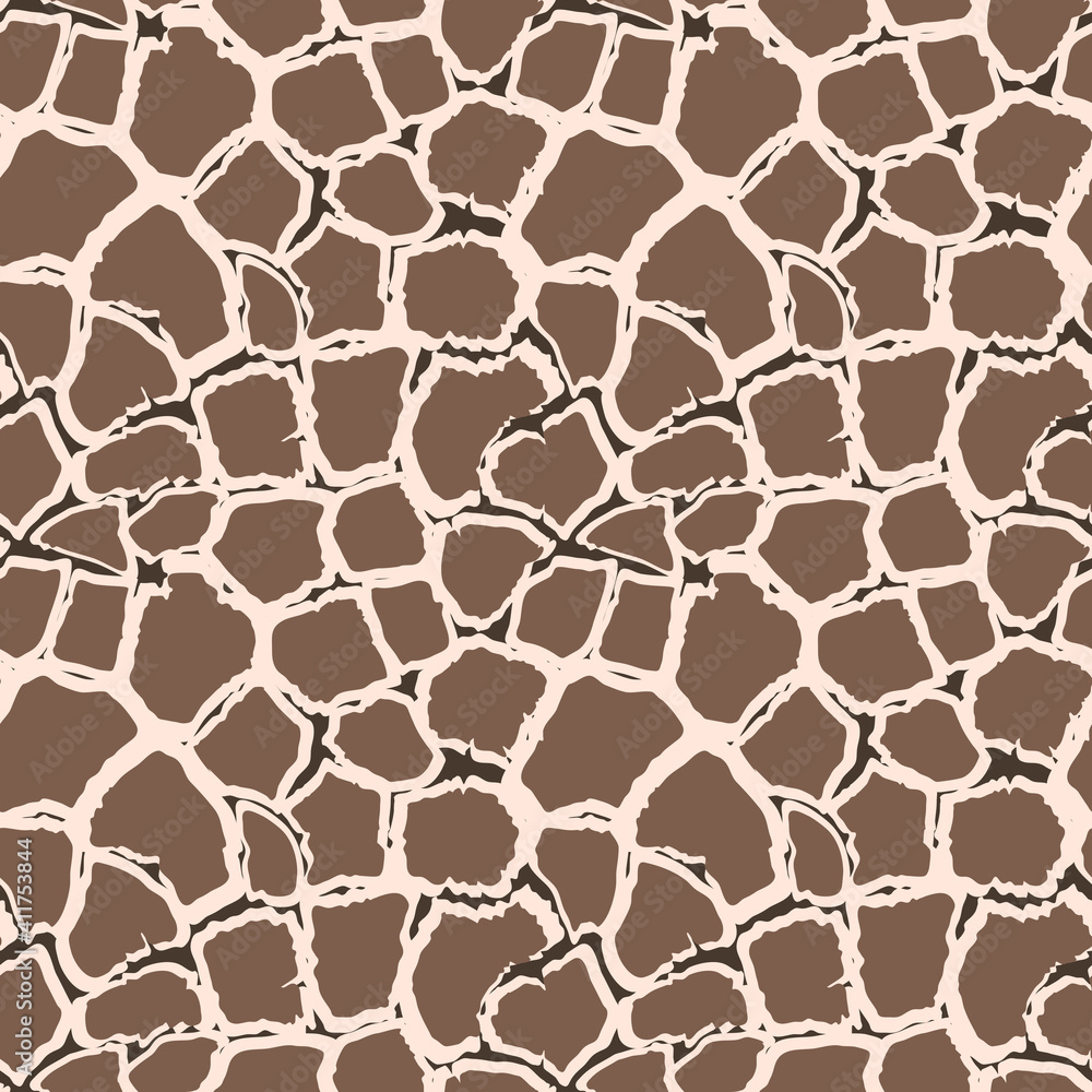 Abstract modern giraffe seamless pattern. Animals trendy background. Beige decorative vector stock illustration for print, card, postcard, fabric, textile. Modern ornament of stylized skin.