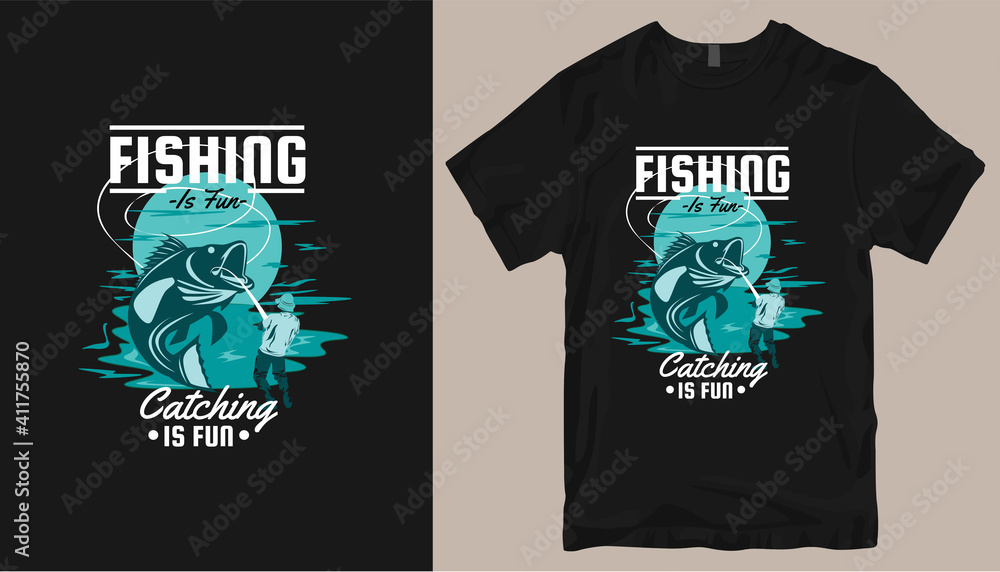 Fishing t shirt design vector. Tshirt design for print. t shirt design