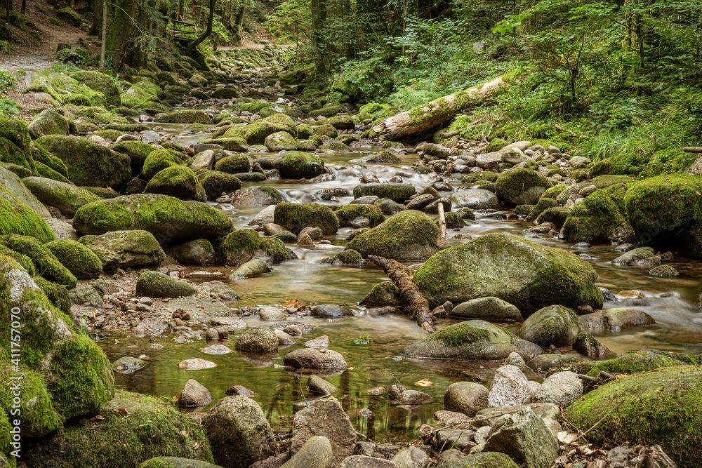 The Grobbach, a small creek in the northern Black Forest near Malschbach, Baden-Wuerttemberg, Germany