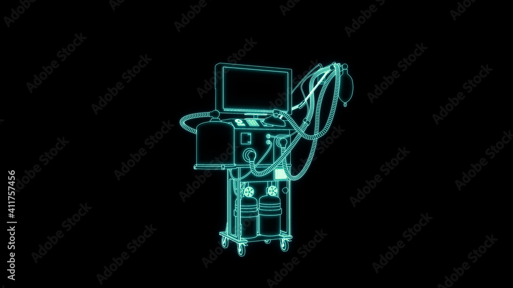 ICU lungs ventilator rendered isolated, medical 3d illustration ICU lungs ventilator rendered isolated, medical 3d illustration