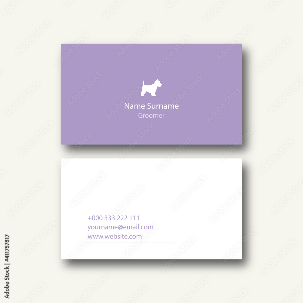 Business card template for groomer