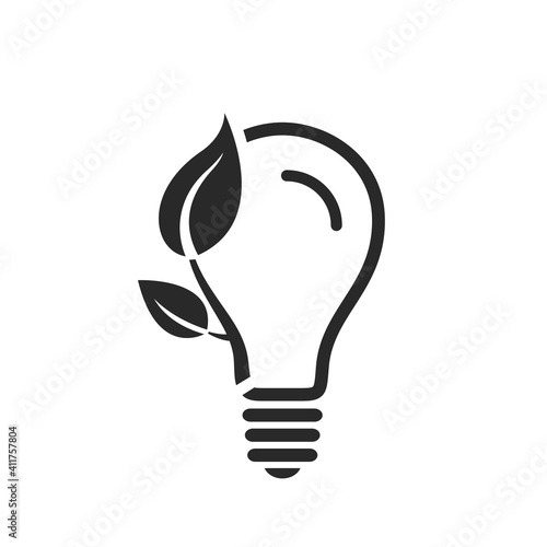 Eco light bulb icon. ecology and environmentally friendly symbol. isolated vector image