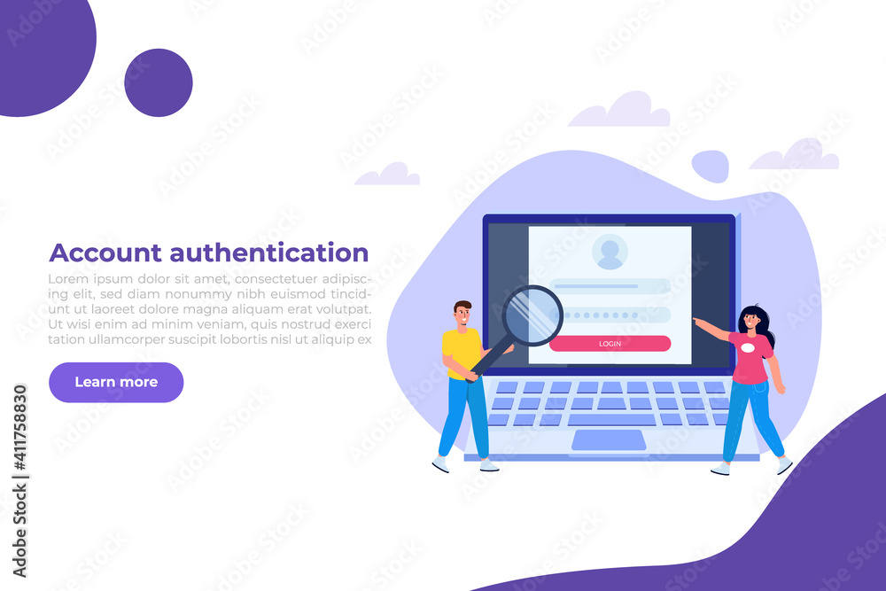 Online registration and sign up, Account authentication concept. Vector UI illustration.