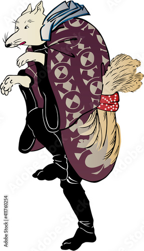 浮世絵　キツネ男　その2
