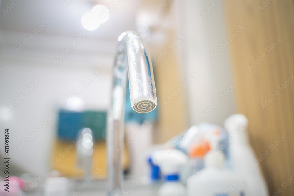faucet in the bathroom, blurry background faucet in the bathroom, blurry background